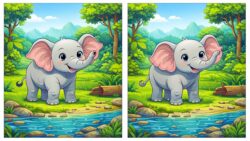 Observation Game: Spot Differences in Elephant Pictures