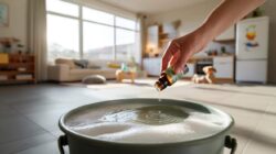 Add just two drops to your mop bucket and your home will smell amazing for days, no vinegar, no lemon needed