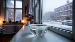 A bowl of salt water by the window in winter : this simple trick works just as well as aluminum foil in summer